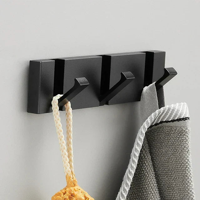 Porte-Manteau Mural en Acier Inoxydable à Crochets Rabattables