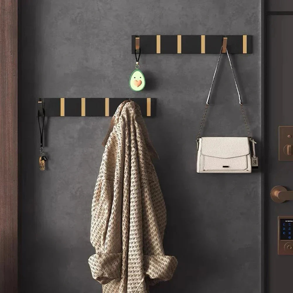 Porte-Manteau Mural en Acier Inoxydable à Crochets Rabattables