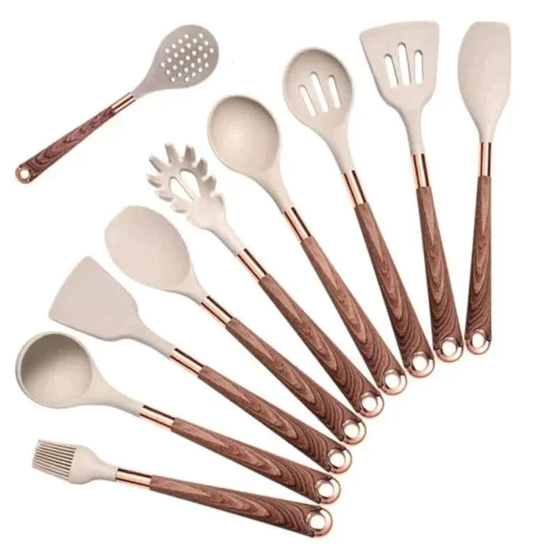 Set d'Ustensiles de Cuisine en Silicone – 10 Pièces