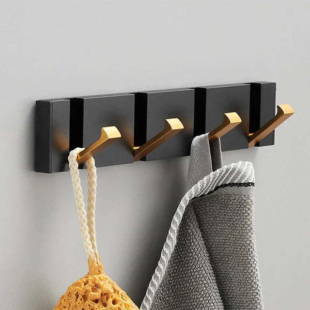 Porte-Manteau Mural en Acier Inoxydable à Crochets Rabattables