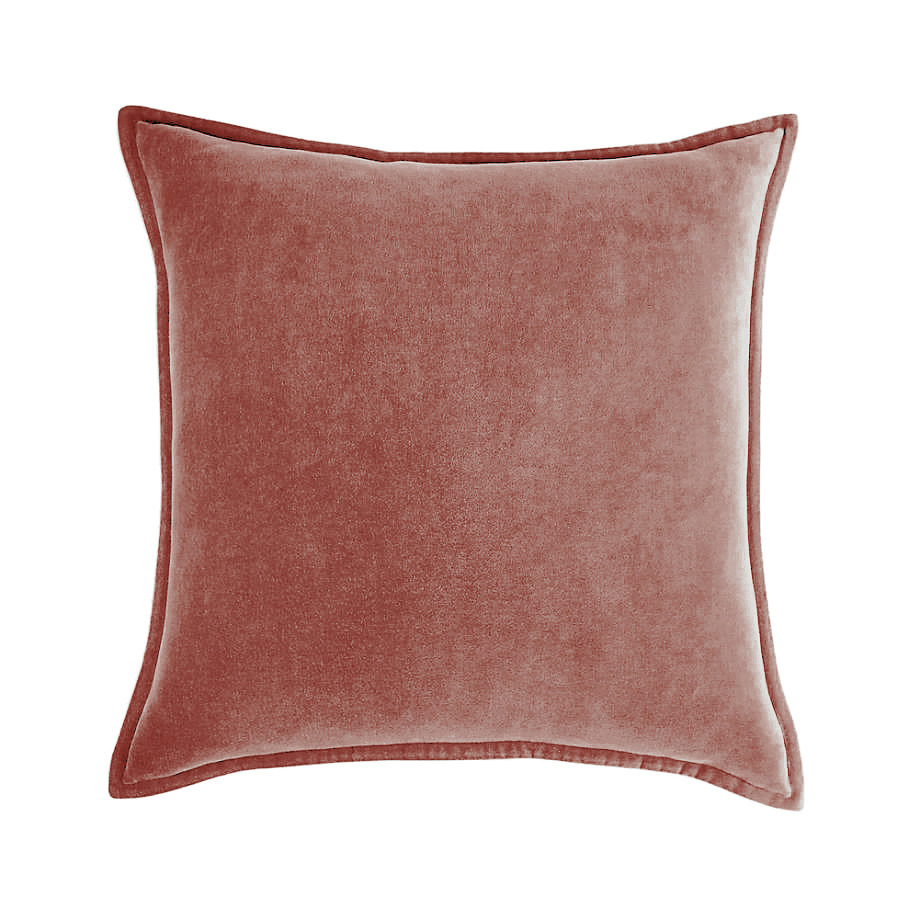 Housse de Coussin en Velours avec Bordure Passepoilée