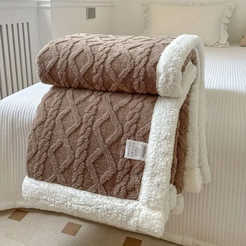 Couverture Polaire Réversible en Sherpa Brossé