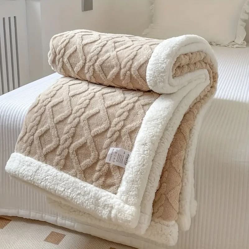 Couverture Polaire Réversible en Sherpa Brossé