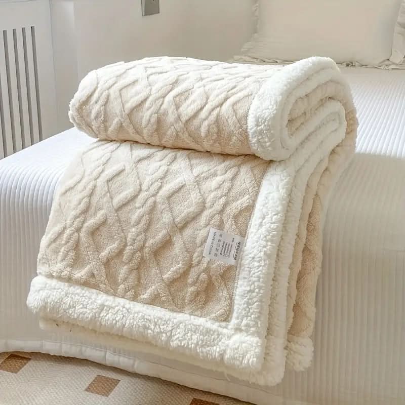 Couverture Polaire Réversible en Sherpa Brossé