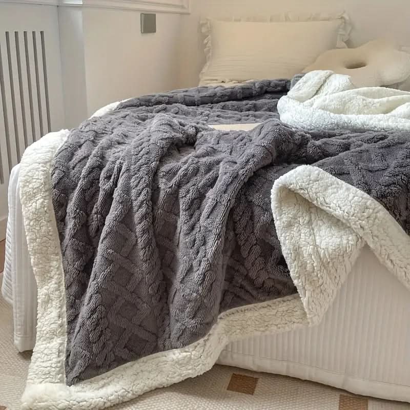 Couverture Polaire Réversible en Sherpa Brossé