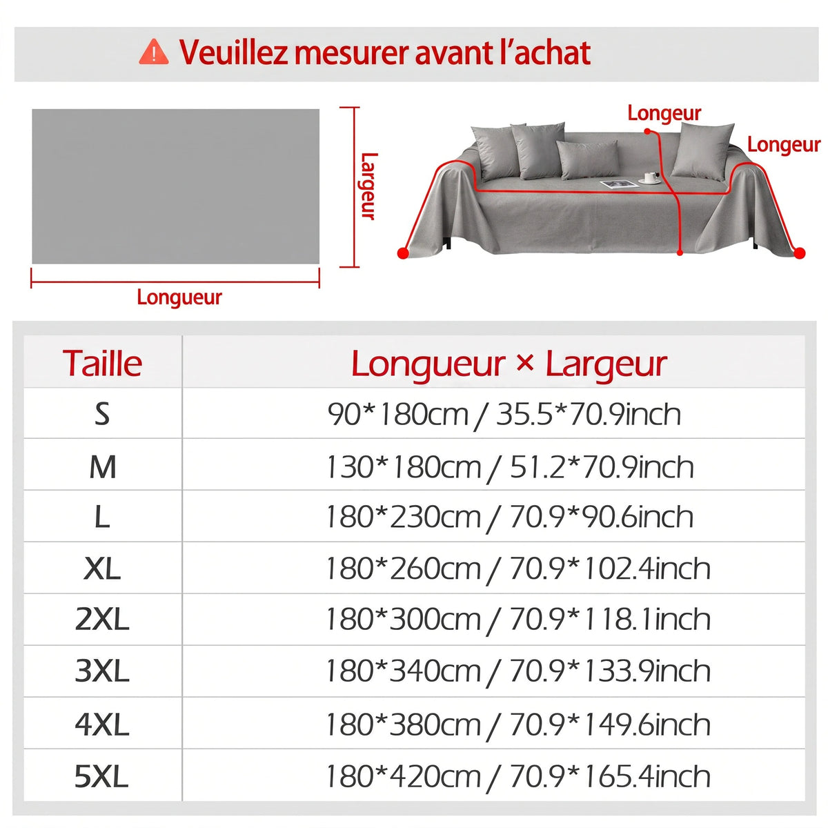 Jeté de Canapé Imperméable et Résistant aux Rayures