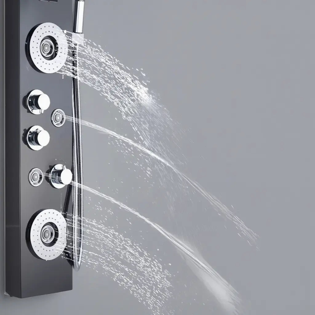 Jets de massage de la colonne de douche hydromassante noir mat