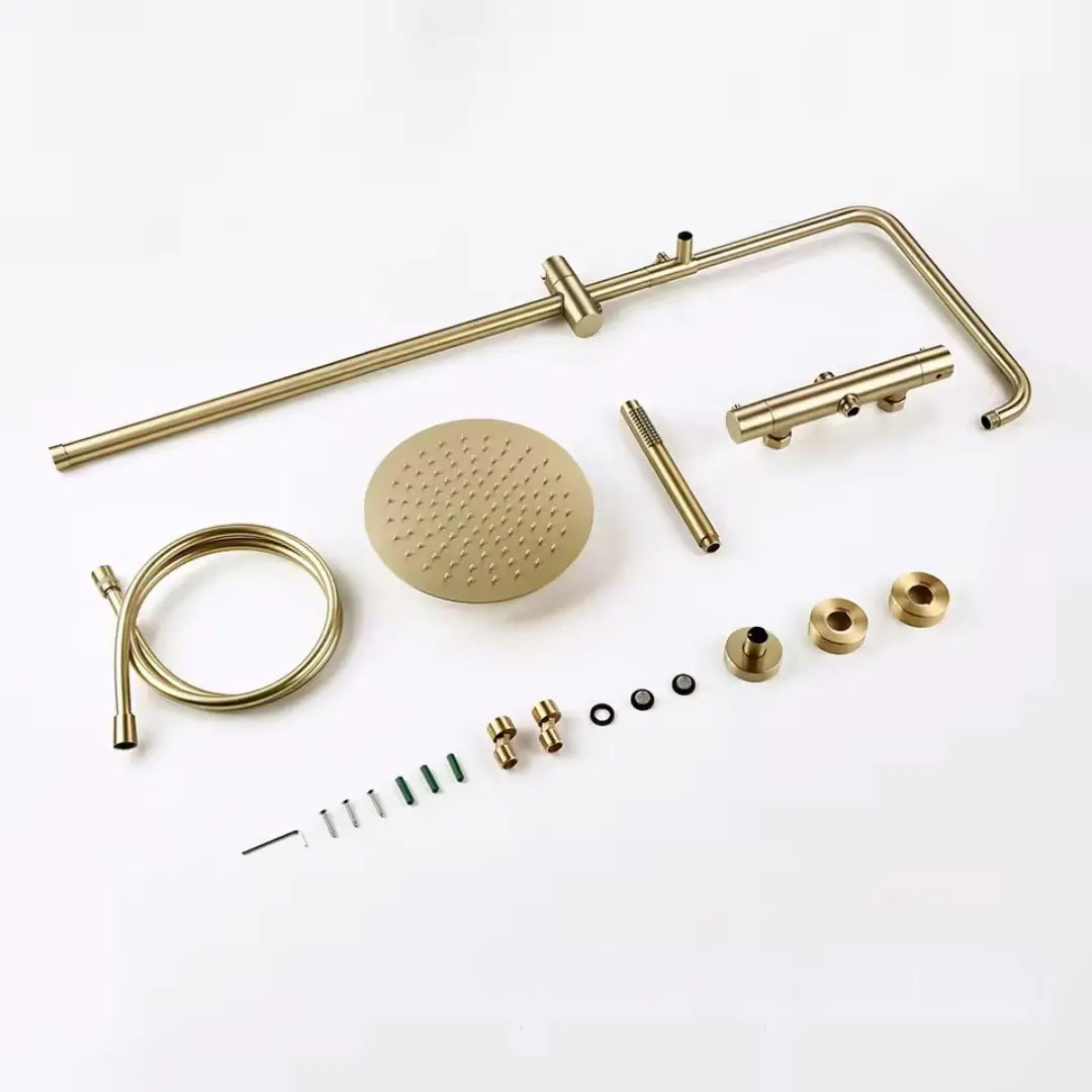 Kit Colonne de douche thermostatique dorée