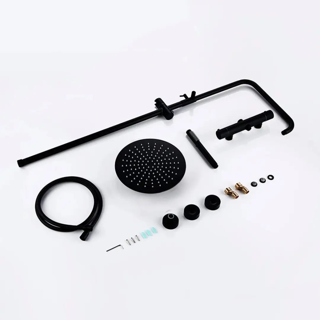 Kit de la colonne de douche thermostatique noir mat