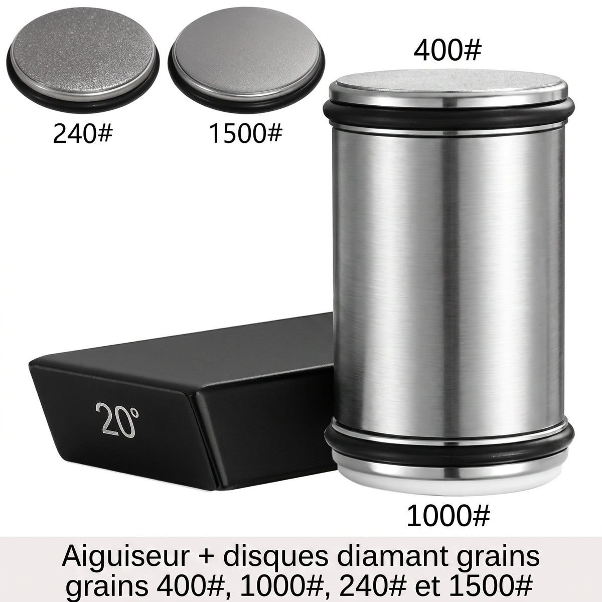 Kit d'Affûtage Diamant avec Guide Magnétique 15° et 20°