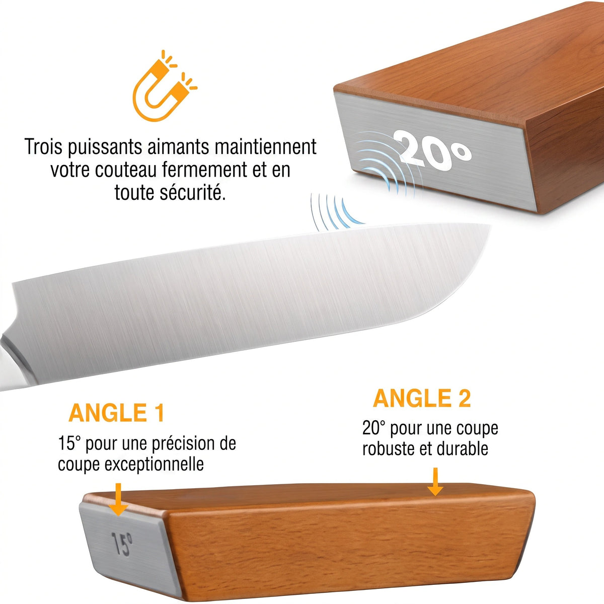 Kit d'Affûtage Diamant avec Guide Magnétique 15° et 20°