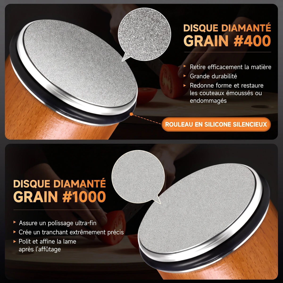 Kit d'Affûtage Diamant avec Guide Magnétique 15° et 20°