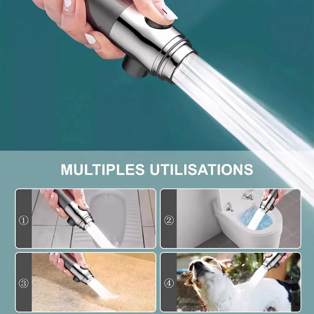 Pommeau de Douche Filtrant avec Massage et 3 Jets