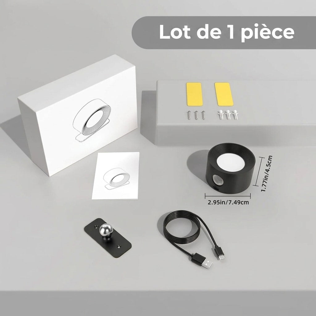 Lampe Murale Sans Fil Rechargeable – Rotation à 360°