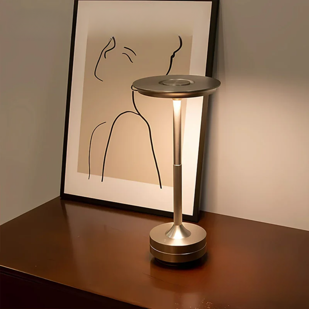 Lampe de Table Sans Fil avec Éclairage LED Réglable et Batterie Rechargeable
