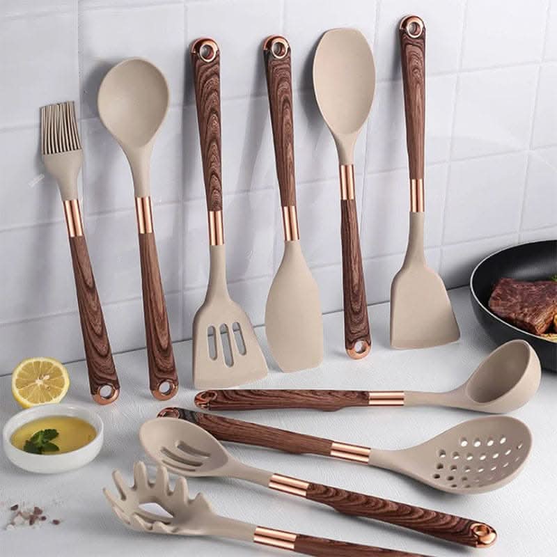 Set d'Ustensiles de Cuisine en Silicone – 10 Pièces