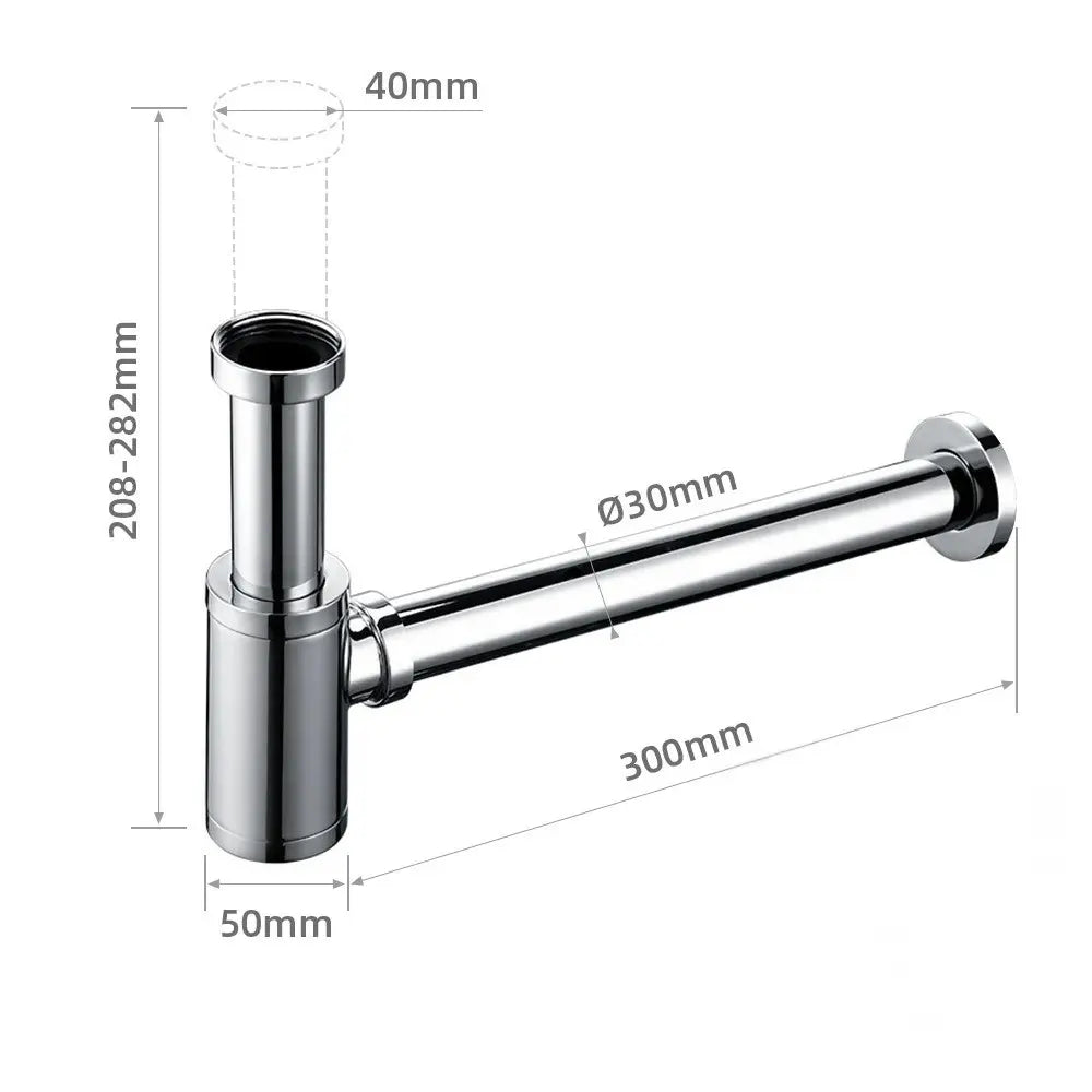 Mesures siphon chrome