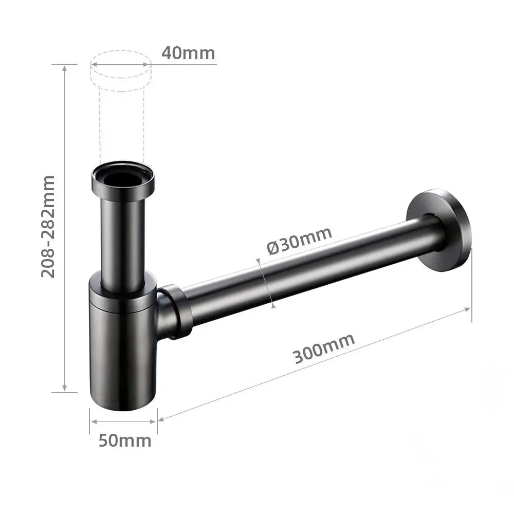 Mesures siphon gris brossé