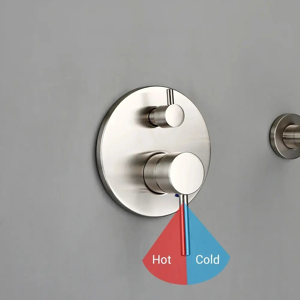 mitigeur encastré chrome eau chaude et froide