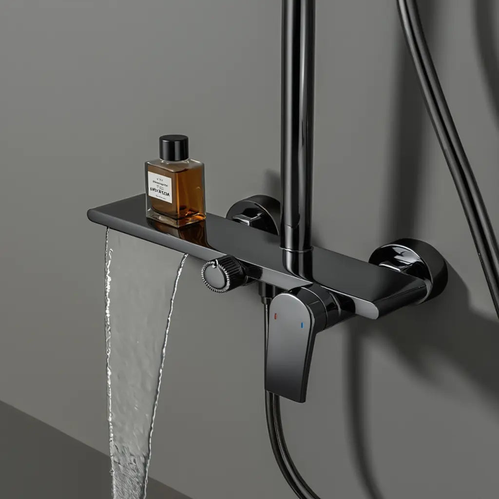 Mitigeur de la colonne de douche thermostatique gris brossé