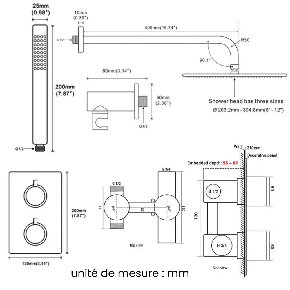 plan des dimensions