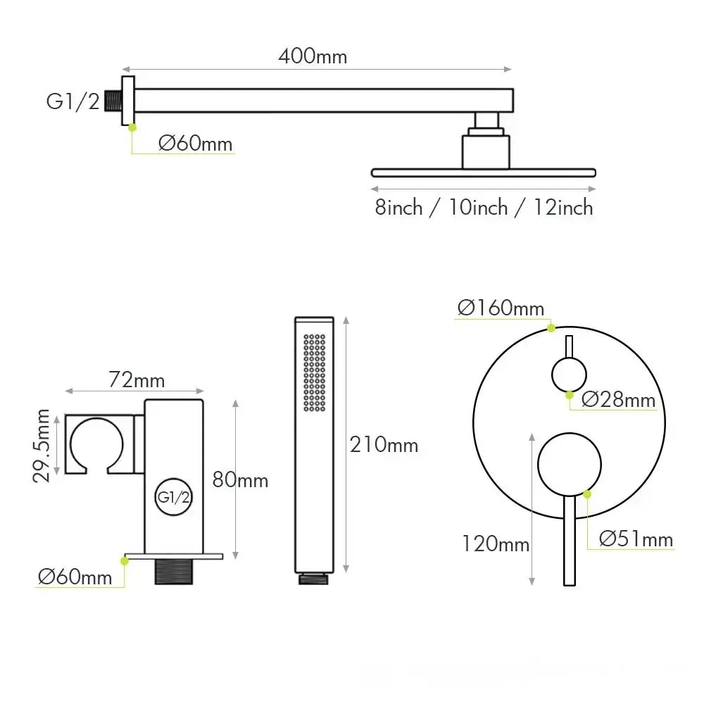 dimensions douche