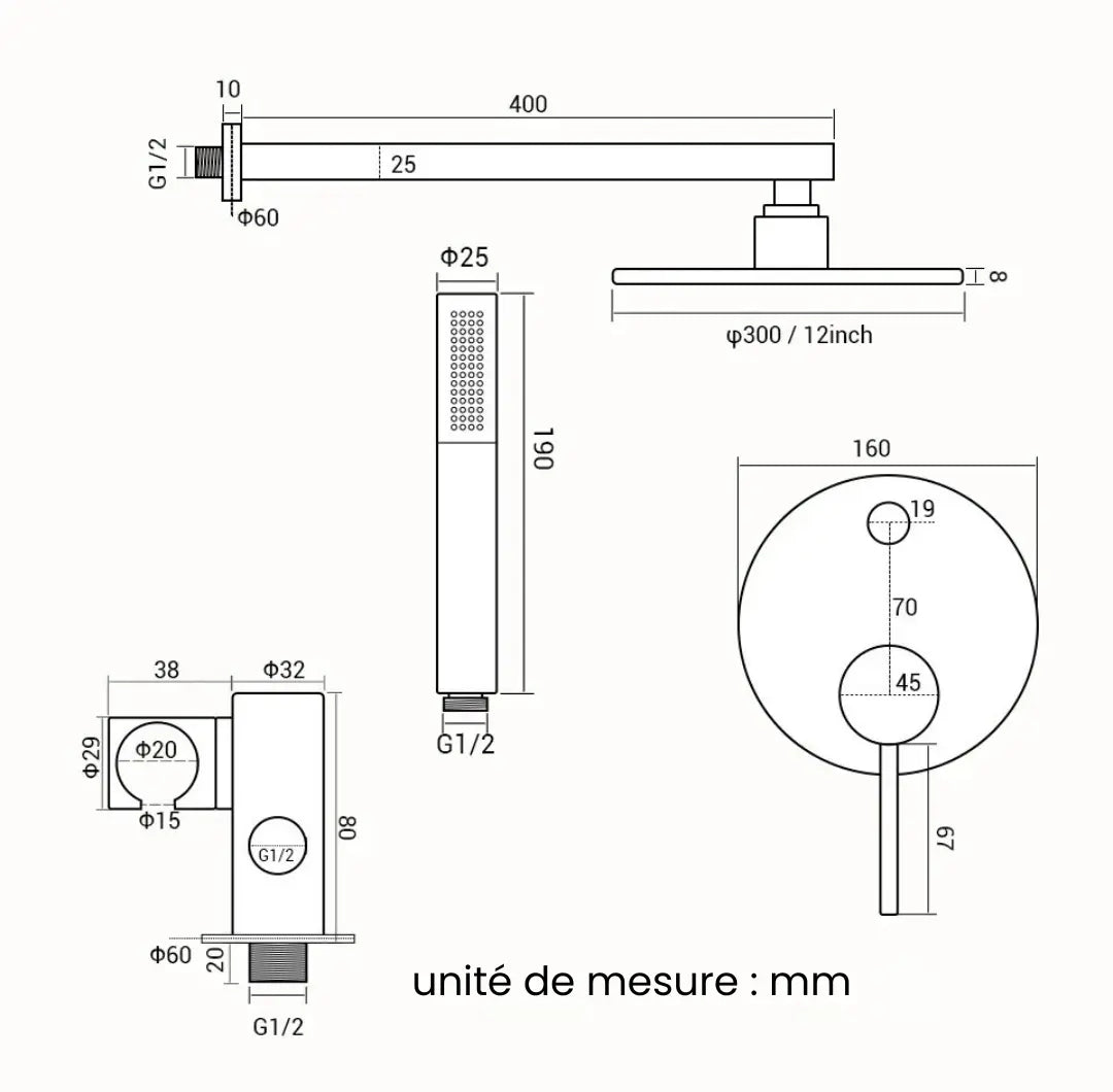 Plan technique des mesures