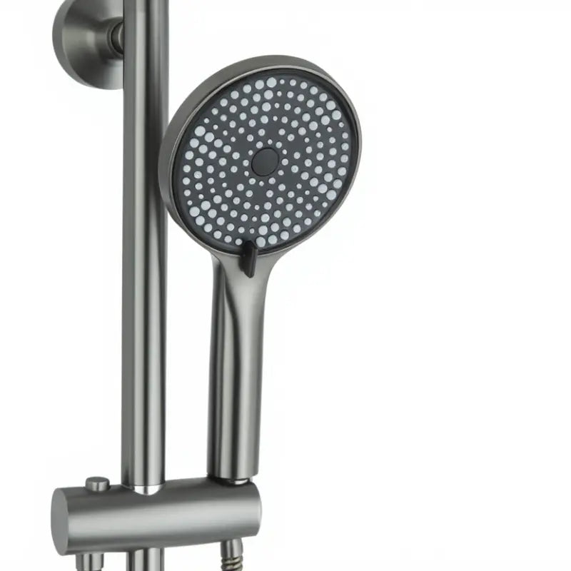 Pommeau de la colonne de douche thermostatique gris brossé