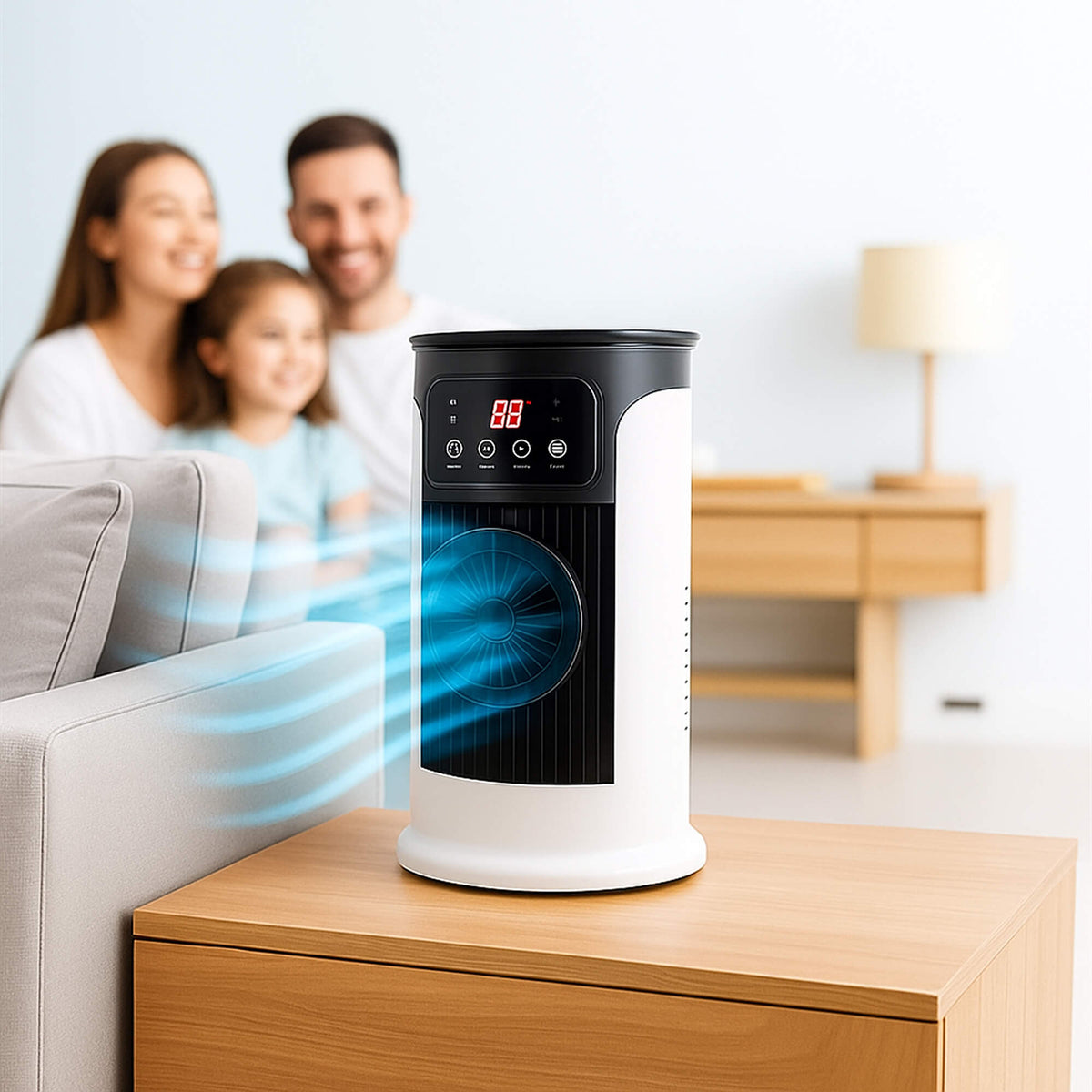 Refroidisseur d'Air Évaporatif Portable avec Humidificateur et Minuterie