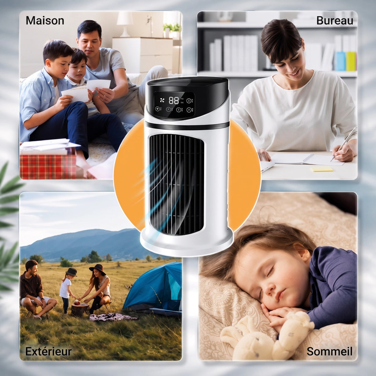 Climatiseur Portable avec Écran Numérique et Commandes Tactiles