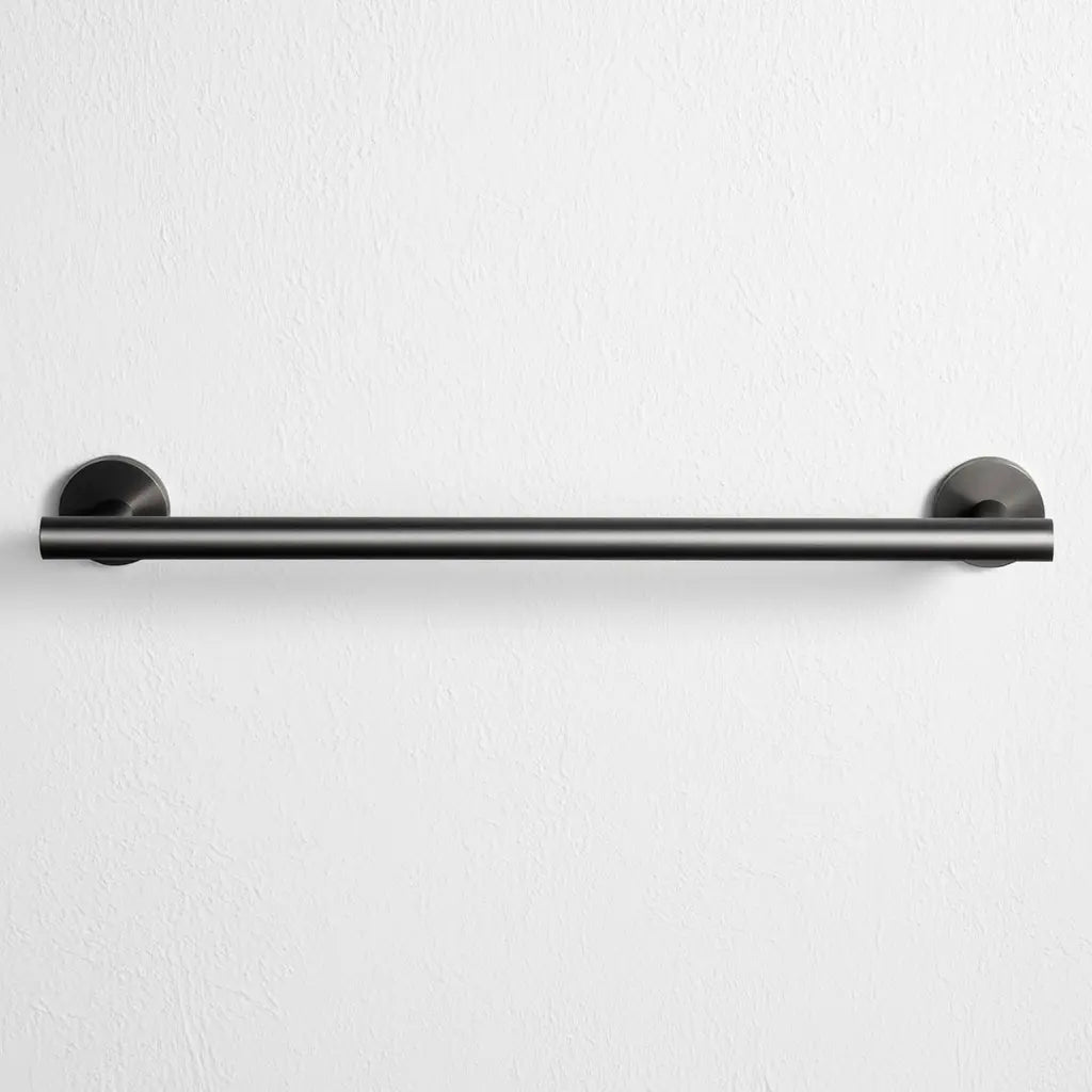 Porte-serviettes gris brossé de face