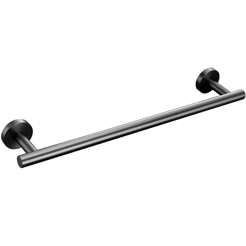 Porte-serviettes gris brossé sur fond blanc