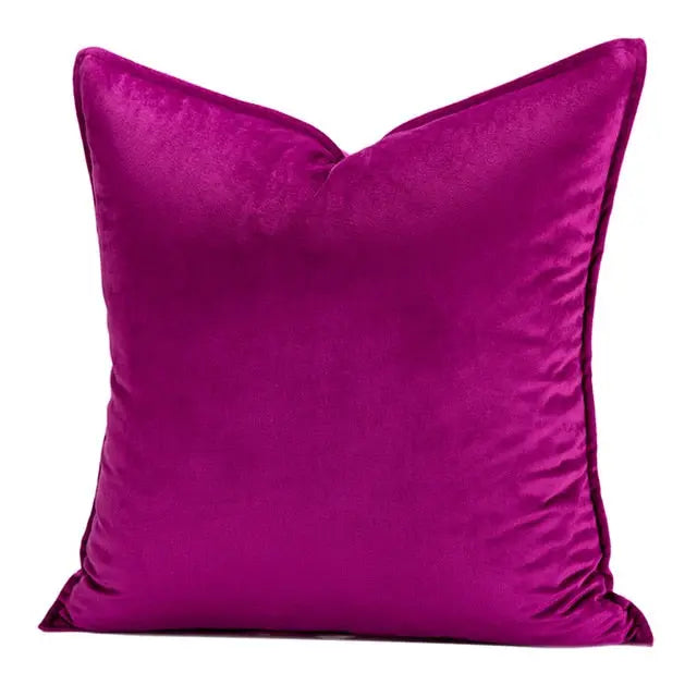 Housse de Coussin en Velours avec Bordure Passepoilée
