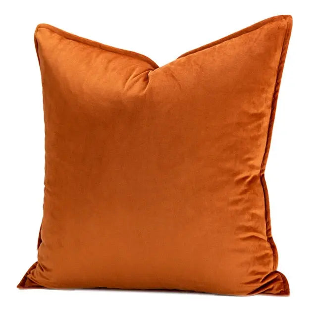Housse de Coussin en Velours avec Bordure Passepoilée