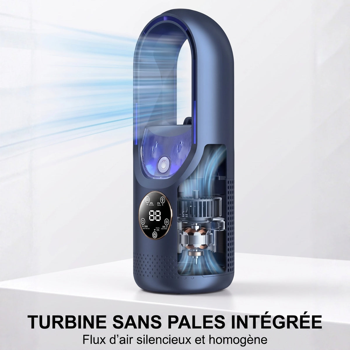 Rafraîchisseur d'Air de Bureau Sans Pales USB avec Oscillation