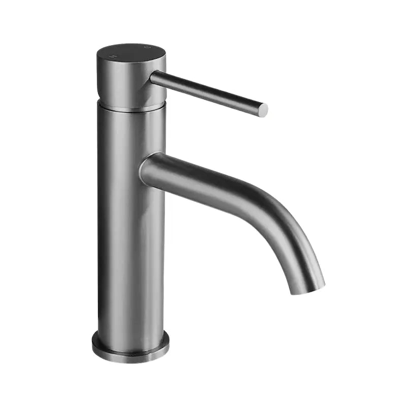 Mitigeur lavabo gris brossé en laiton