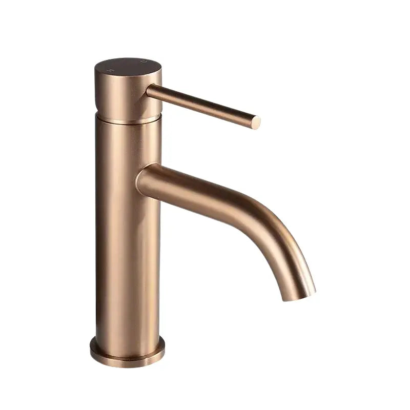 Mitigeur lavabo or rose brossé en laiton