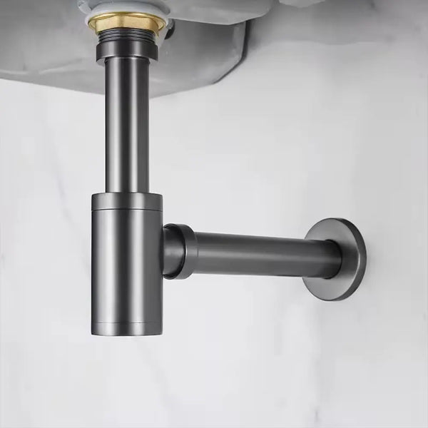Siphon lavabo gris brossé