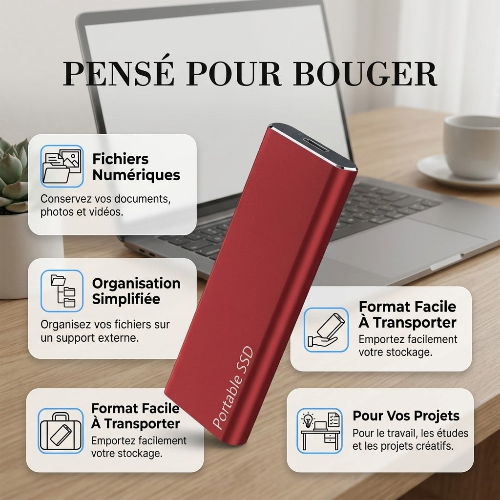 SSD Externe USB-C 4 To – Format Compact