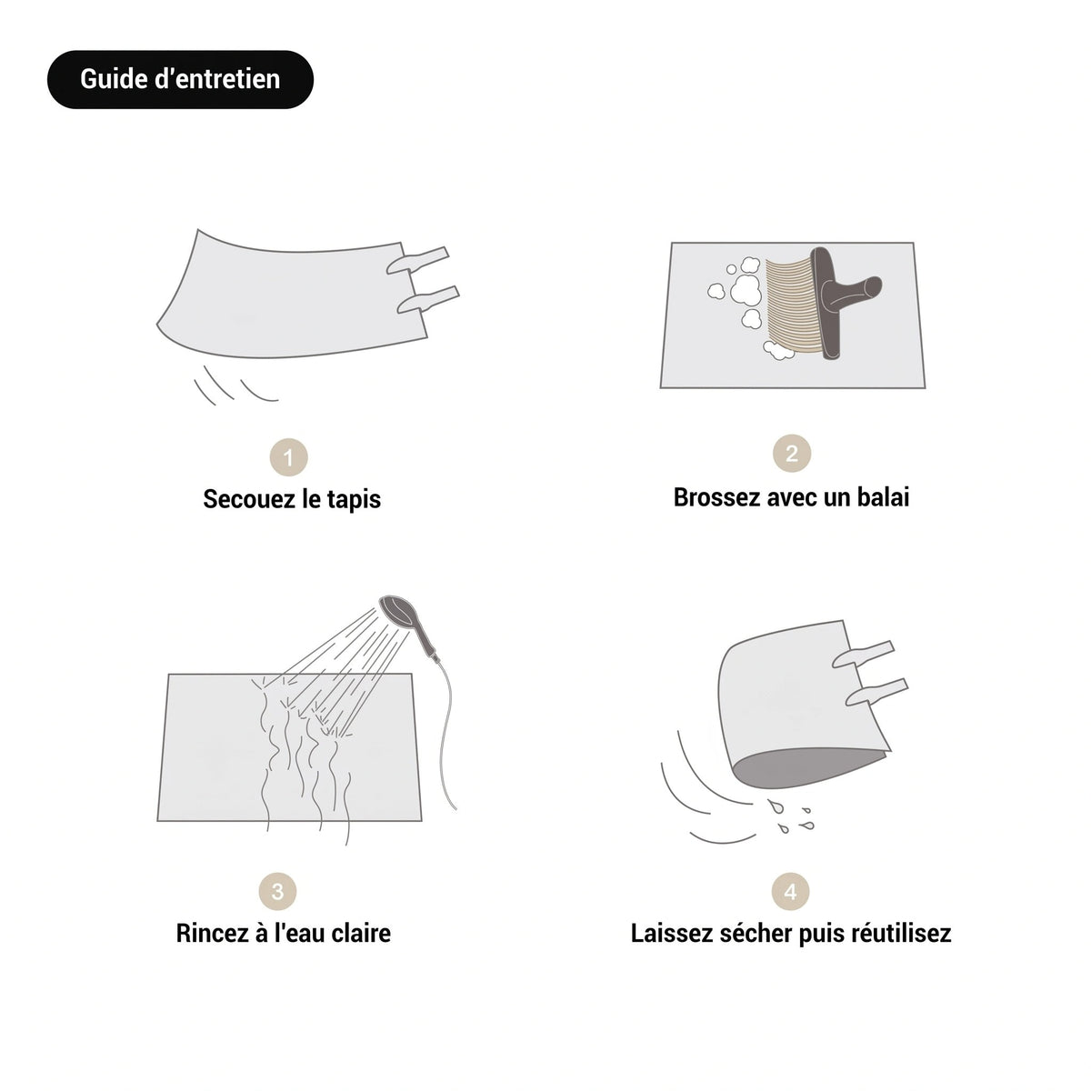 Tapis de Bain Absorbant Antidérapant à Motif Moderne