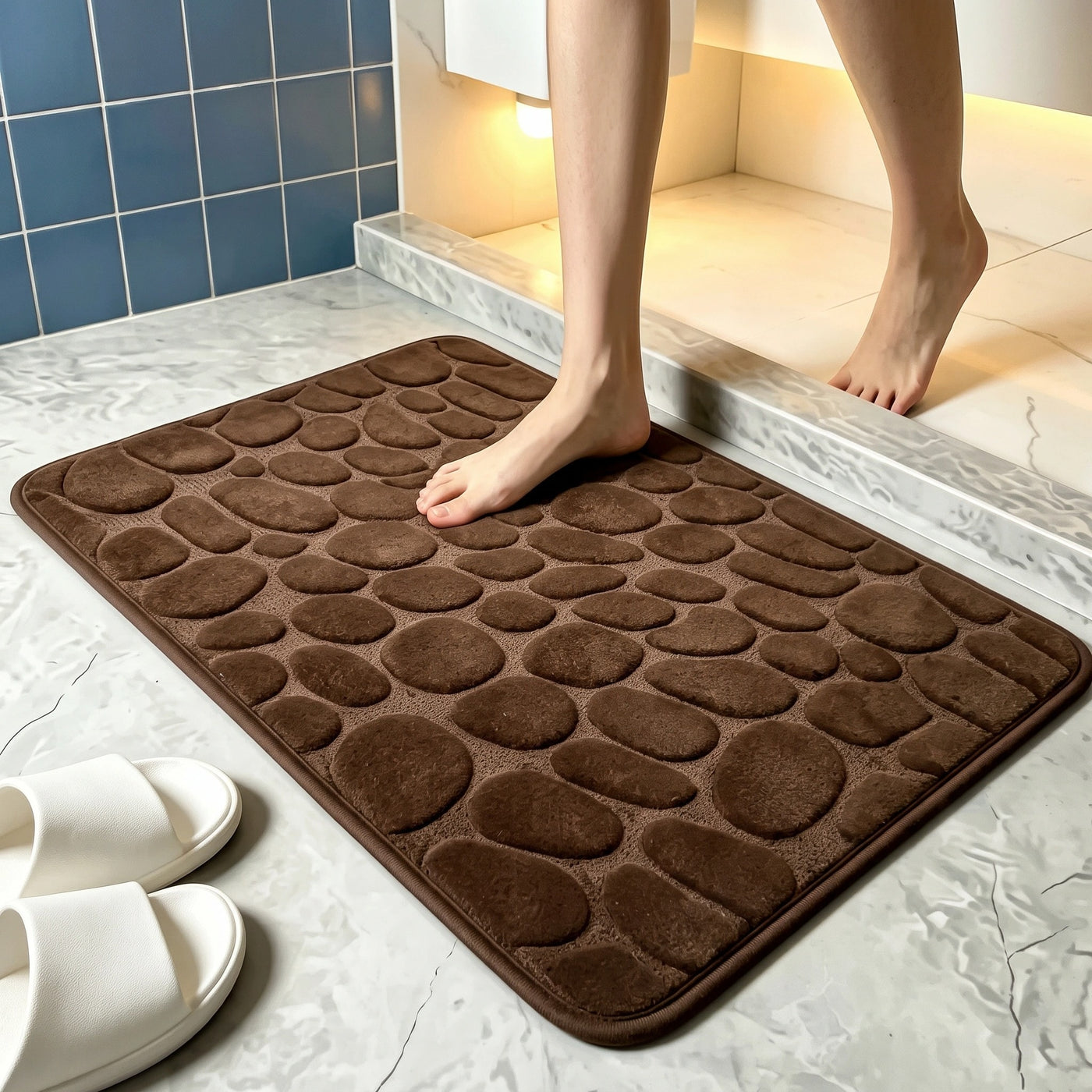 Tapis de Bain Antidérapant Absorbant en Microfibre Douce