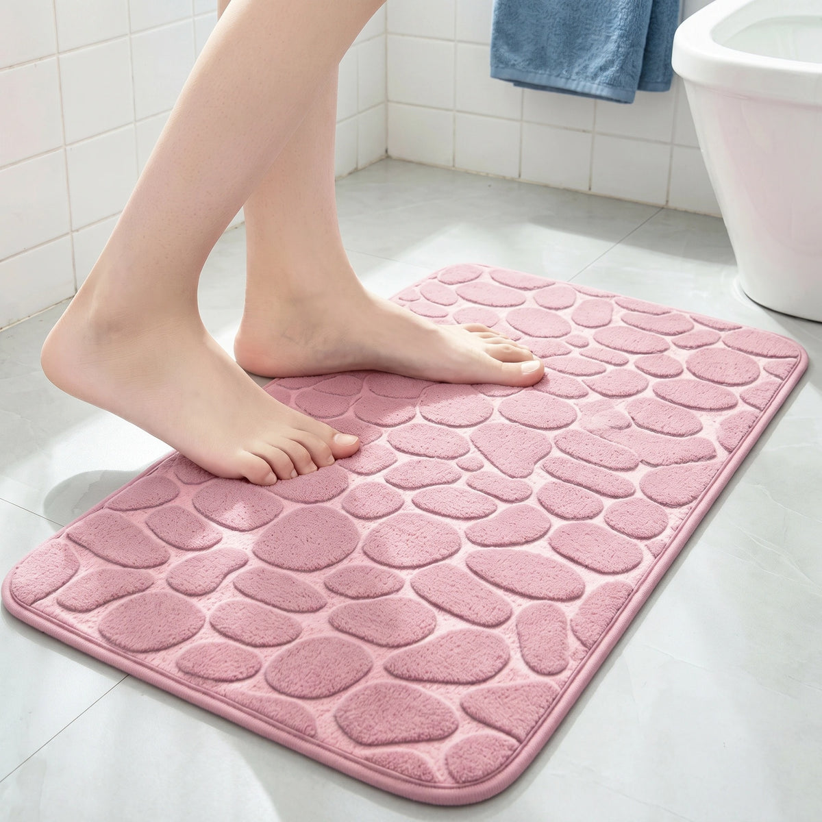 Tapis de Bain Antidérapant Absorbant en Microfibre Douce