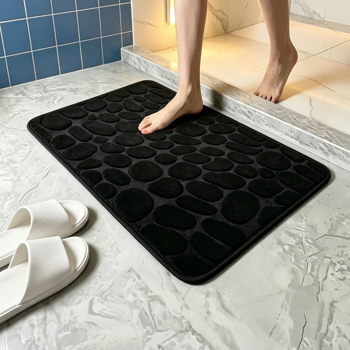 Tapis de Bain Antidérapant Absorbant en Microfibre Douce