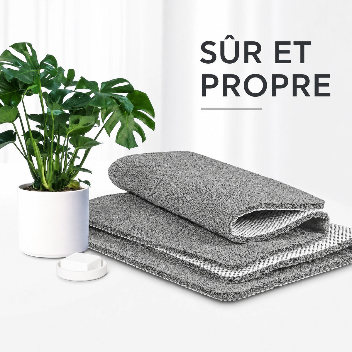 Tapis de Douche Antidérapant à Drainage Rapide