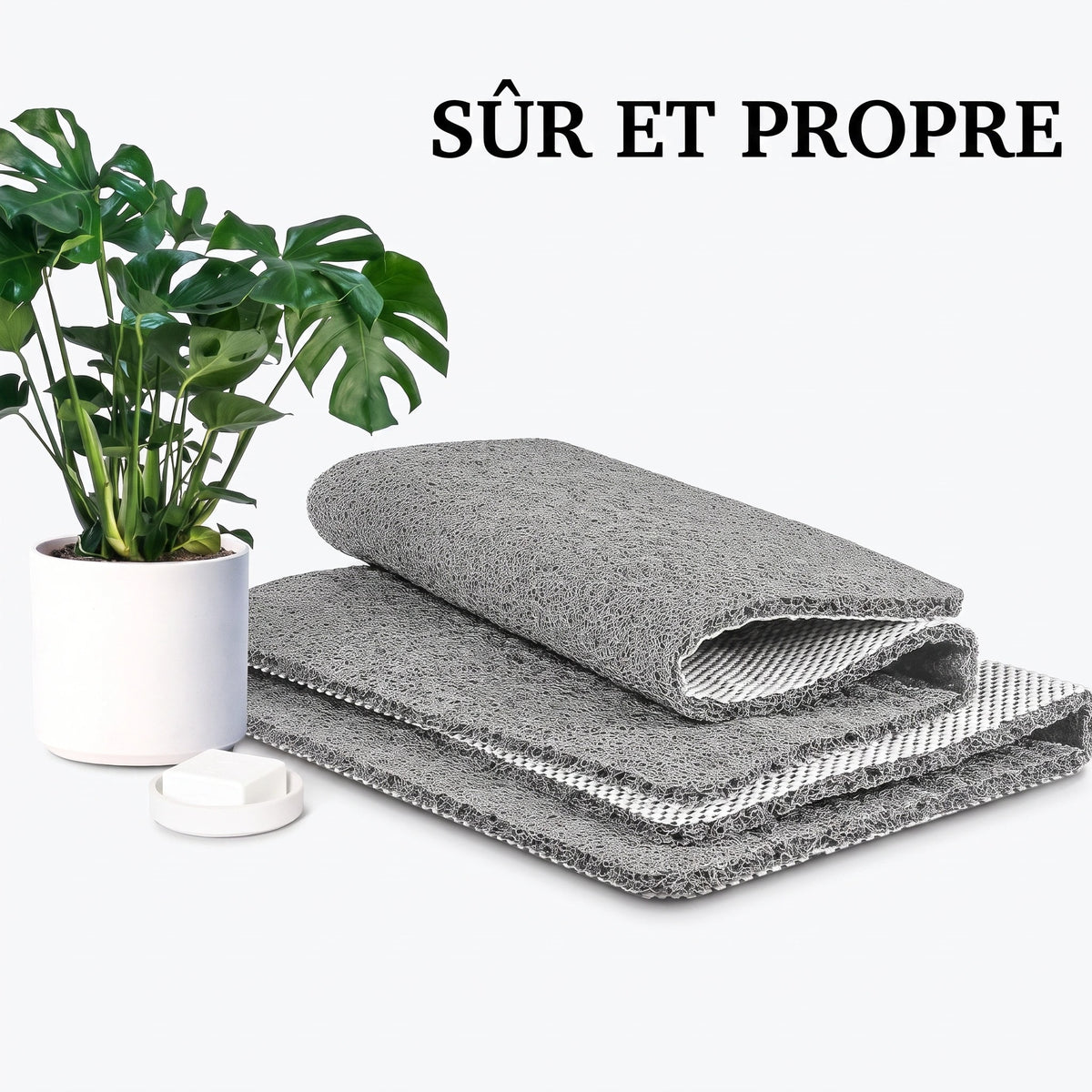 Tapis de Douche Antidérapant en PVC à Séchage Rapide