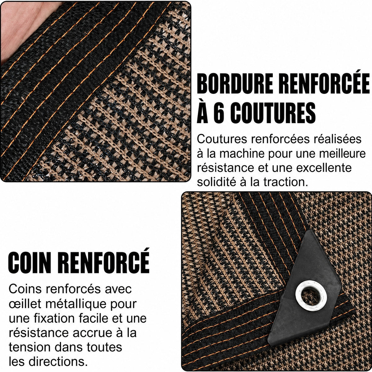 Voile d'Ombrage Carrée en Maille pour Terrasse et Jardin